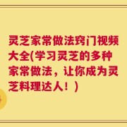 灵芝家常做法窍门视频大全(学习灵芝的多种家常做法，让你成为灵芝料理达人！)