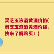 灵芝玉液酒黄酒价格(灵芝玉液酒黄酒价格，快来了解购买！)