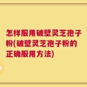 怎样服用破壁灵芝孢子粉(破壁灵芝孢子粉的正确服用方法)