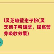 l灵芝破壁孢子粉(灵芝孢子粉破壁，提高营养吸收效果)