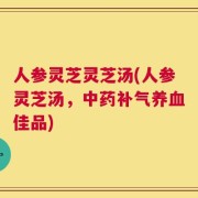 人参灵芝灵芝汤(人参灵芝汤，中药补气养血佳品)