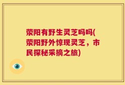 荥阳有野生灵芝吗吗(荥阳野外惊现灵芝，市民探秘采摘之旅)