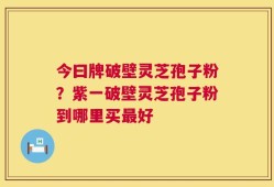 今曰牌破壁灵芝孢子粉？紫一破壁灵芝孢子粉到哪里买最好
