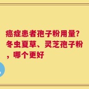 癌症患者孢子粉用量？冬虫夏草、灵芝孢子粉，哪个更好