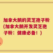 加拿大鹅的灵芝孢子粉(加拿大鹅开发灵芝孢子粉：健康必备！)