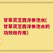 甘草灵芝西洋参泡水(甘草灵芝西洋参泡水的功效和作用)