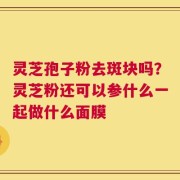 灵芝孢子粉去斑块吗？灵芝粉还可以参什么一起做什么面膜