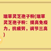 瑞草灵芝孢子粉(瑞草灵芝孢子粉：提高免疫力，抗疲劳，调节三高)