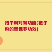 孢子粉对肾功能(孢子粉的肾保养功效)