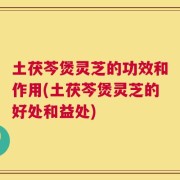 土茯芩煲灵芝的功效和作用(土茯芩煲灵芝的好处和益处)