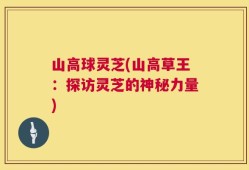 山高球灵芝(山高草王：探访灵芝的神秘力量)