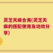 灵芝天麻合用(灵芝天麻的搭配使用及功效分享)