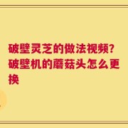 破壁灵芝的做法视频？破壁机的蘑菇头怎么更换