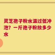 灵芝孢子粉水温过低冲泡？一斤孢子粉放多少水