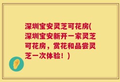 深圳宝安灵芝可花房(深圳宝安新开一家灵芝可花房，赏花和品尝灵芝一次体验！)