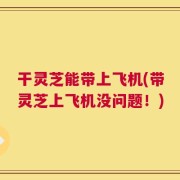干灵芝能带上飞机(带灵芝上飞机没问题！)
