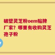 破壁灵芝粉oem贴牌厂家？哪里有收购灵芝孢子粉