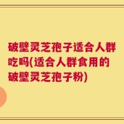 破壁灵芝孢子适合人群吃吗(适合人群食用的破壁灵芝孢子粉)