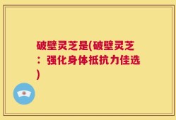 破壁灵芝是(破壁灵芝：强化身体抵抗力佳选)