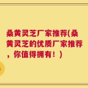 桑黄灵芝厂家推荐(桑黄灵芝的优质厂家推荐，你值得拥有！)