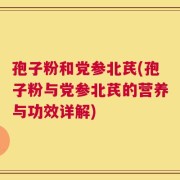 孢子粉和党参北芪(孢子粉与党参北芪的营养与功效详解)