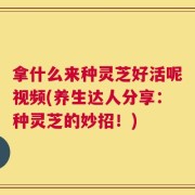 拿什么来种灵芝好活呢视频(养生达人分享：种灵芝的妙招！)