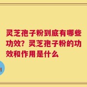 灵芝孢子粉到底有哪些功效？灵芝孢子粉的功效和作用是什么