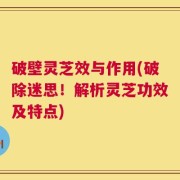 破壁灵芝效与作用(破除迷思！解析灵芝功效及特点)