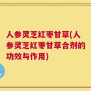 人参灵芝红枣甘草(人参灵芝红枣甘草合剂的功效与作用)