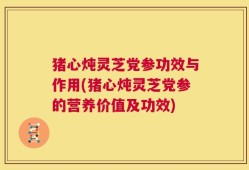 猪心炖灵芝党参功效与作用(猪心炖灵芝党参的营养价值及功效)