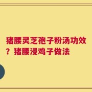 猪腰灵芝孢子粉汤功效？猪腰浸鸡子做法