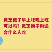 灵芝孢子早上吃晚上吃可以吗？灵芝孢子粉适合什么人吃
