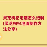 灵芝枸杞泡酒怎么泡制(灵芝枸杞泡酒制作方法分享)