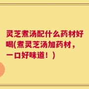 灵芝煮汤配什么药材好喝(煮灵芝汤加药材，一口好味道！)