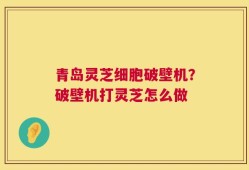 青岛灵芝细胞破壁机？破壁机打灵芝怎么做