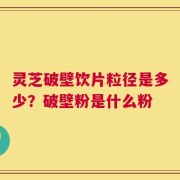 灵芝破壁饮片粒径是多少？破壁粉是什么粉