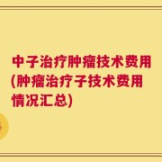 中子治疗肿瘤技术费用(肿瘤治疗子技术费用情况汇总)