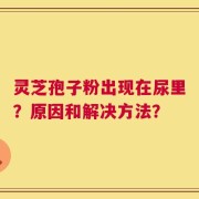 灵芝孢子粉出现在尿里？原因和解决方法？