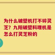 为什么破壁机打不碎灵芝？九阳破壁料理机是怎么打灵芝粉的