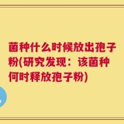 菌种什么时候放出孢子粉(研究发现：该菌种何时释放孢子粉)