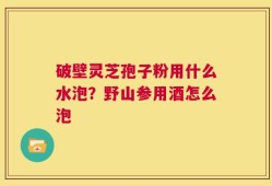破壁灵芝孢子粉用什么水泡？野山参用酒怎么泡
