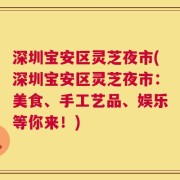 深圳宝安区灵芝夜市(深圳宝安区灵芝夜市：美食、手工艺品、娱乐等你来！)