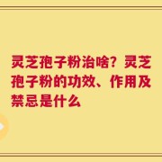 灵芝孢子粉治啥？灵芝孢子粉的功效、作用及禁忌是什么