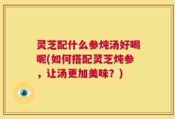 灵芝配什么参炖汤好喝呢(如何搭配灵芝炖参，让汤更加美味？)
