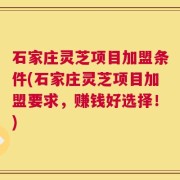 石家庄灵芝项目加盟条件(石家庄灵芝项目加盟要求，赚钱好选择！)