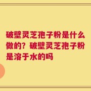 破壁灵芝孢子粉是什么做的？破壁灵芝孢子粉是溶于水的吗