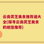云南灵芝美食推荐语大全(探寻云南灵芝美食的绝佳推荐)