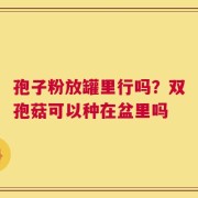 孢子粉放罐里行吗？双孢菇可以种在盆里吗