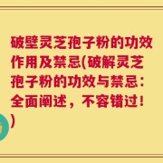 破壁灵芝孢子粉的功效作用及禁忌(破解灵芝孢子粉的功效与禁忌：全面阐述，不容错过！)