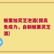板栗加灵芝泡酒(提高免疫力，自制板栗灵芝酒)